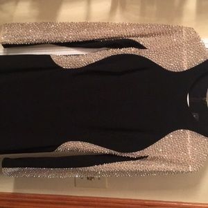 Long sleeve Beeded Xscape cocktail dress